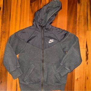 Nike Youth Gray and Black Full-Zip Hoodie